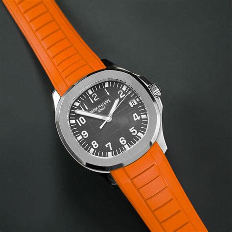 patek philippe nautilus orange strap|patek philippe aquanaut rubber strap.